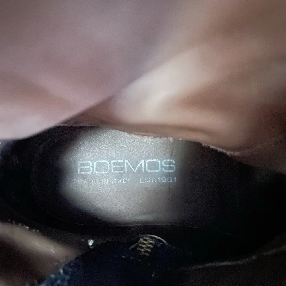 Boemos Black Leather Knee High Riding Boot Size 36 Minimalist Moto Equestrian - Picture 7 of 10